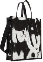 Alexander McQueen Black & White Graffiti North South Tote