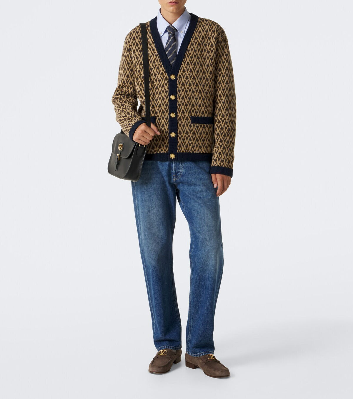 Valentino Toute La V jacquard virgin wool cardigan