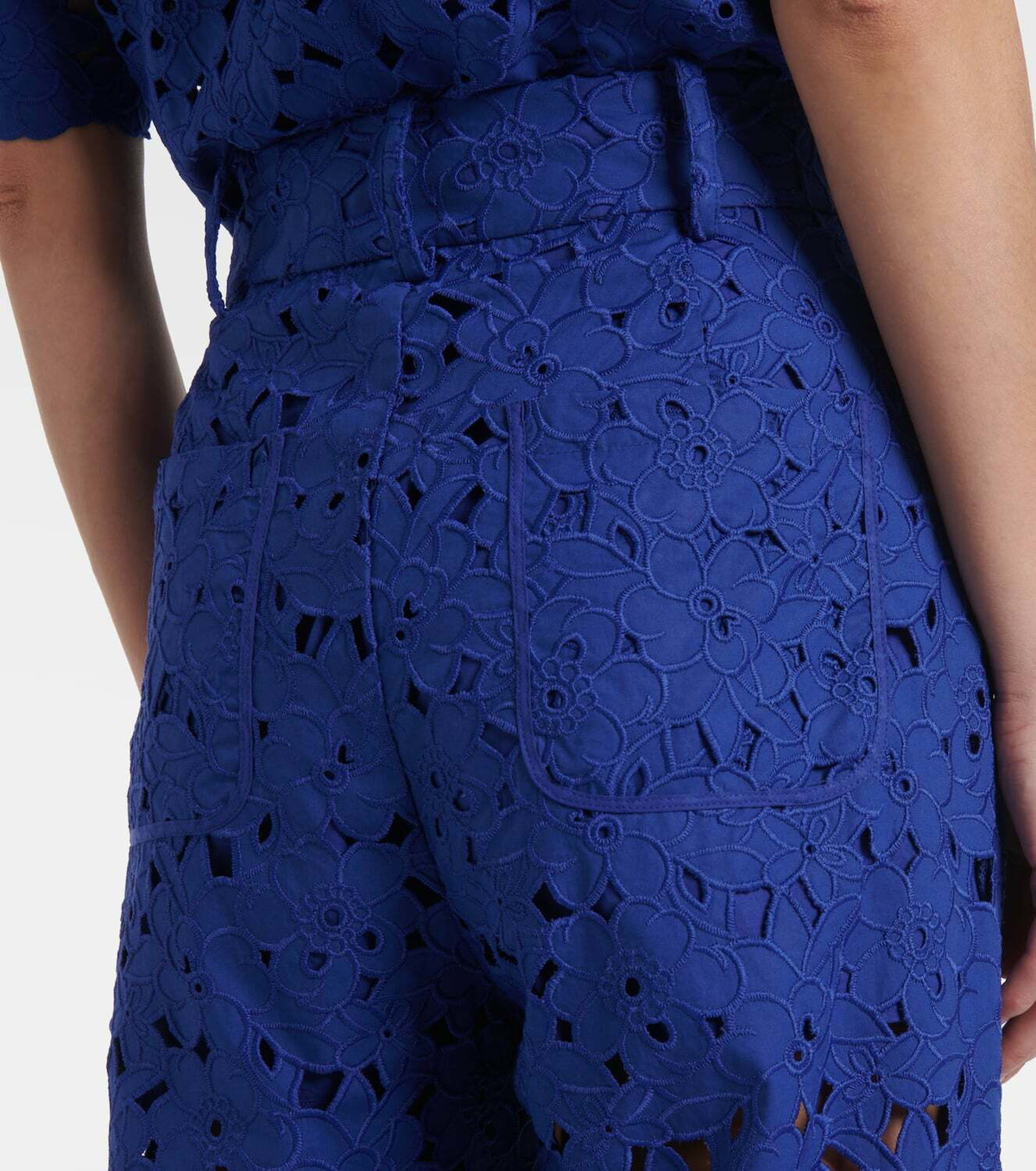 Rebecca Vallance Zaffre broderie anglaise cotton flared pants