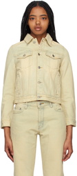 We11done Beige Faded Denim Jacket
