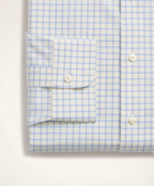 Brooks Brothers Men's Stretch Regent Regular-Fit Dress Shirt, Non-Iron Poplin Button-Down Collar Grid Check | Yellow/Blue