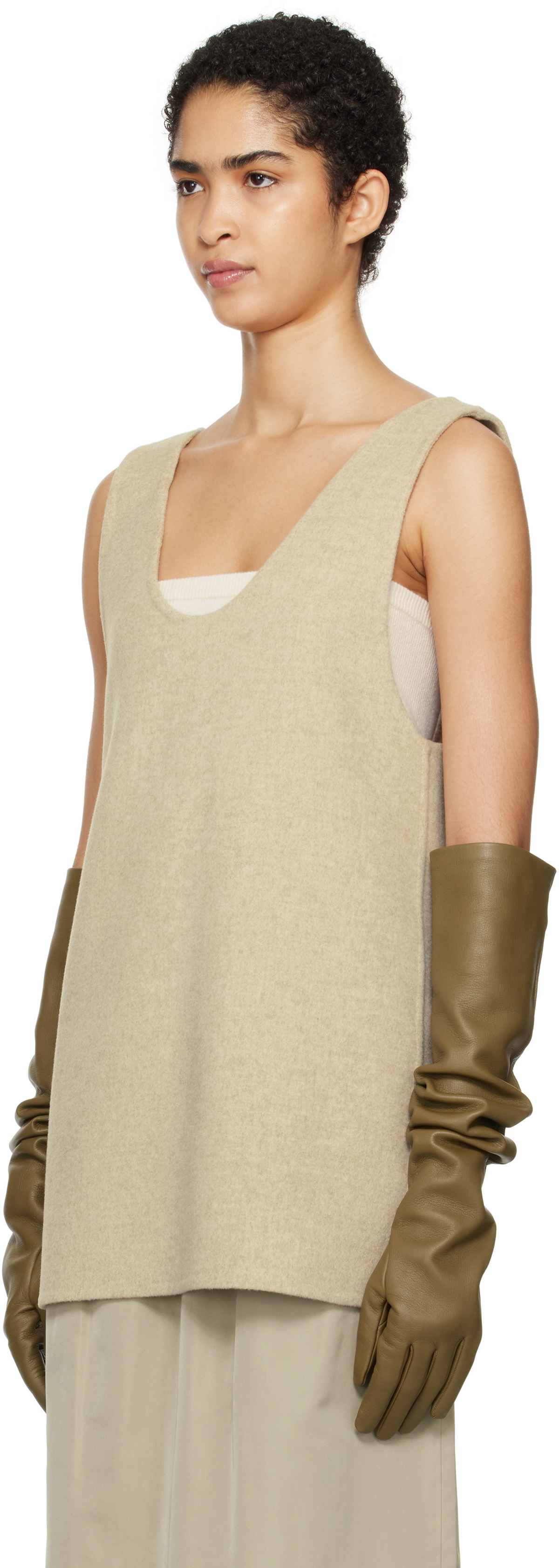 Carven Beige Vest Tank Top