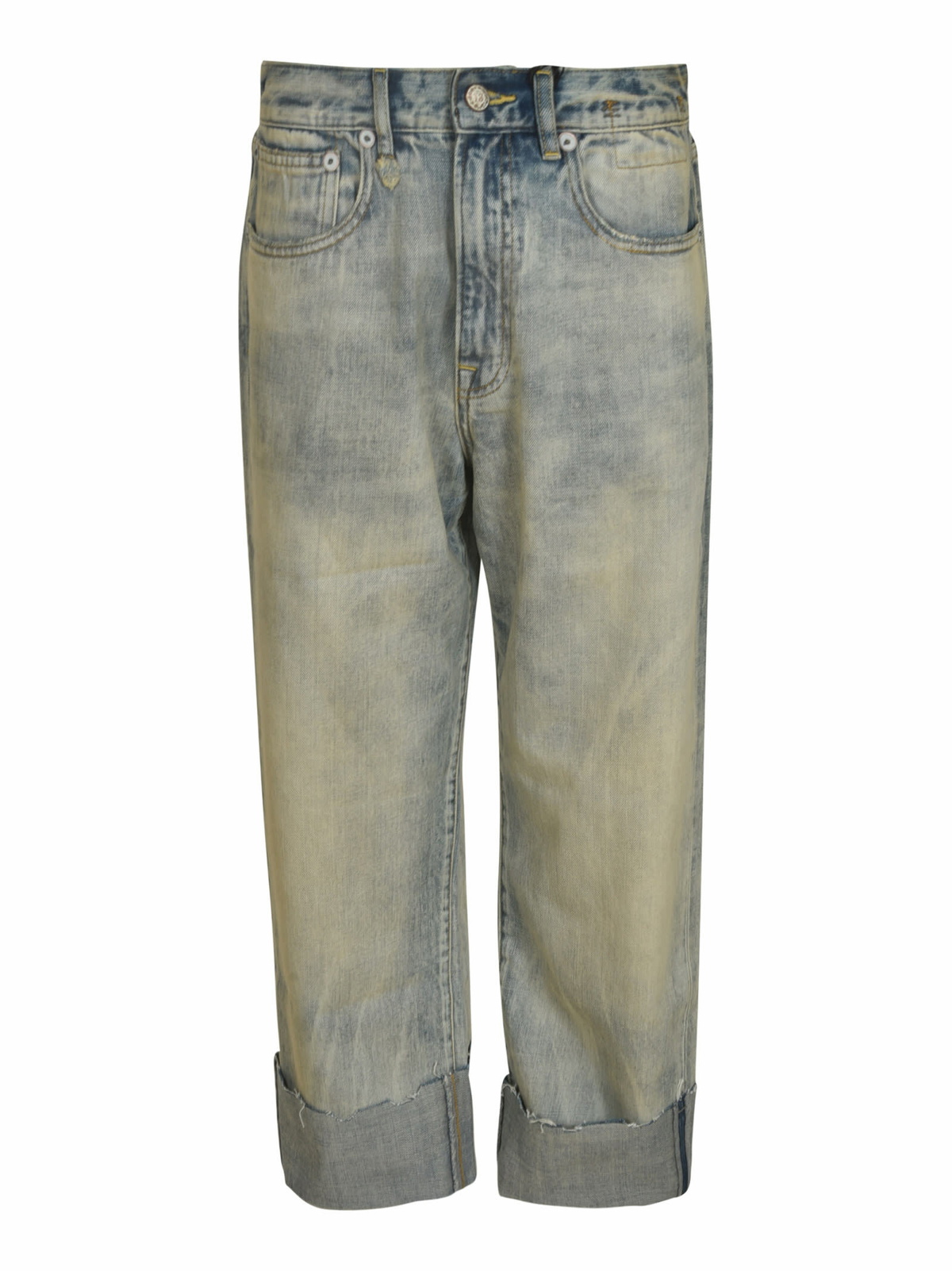 【関税込み】R13 ベージュ Boy ストレートジーンズ R13 Blue Cuffed Boy Straight Jeans R13