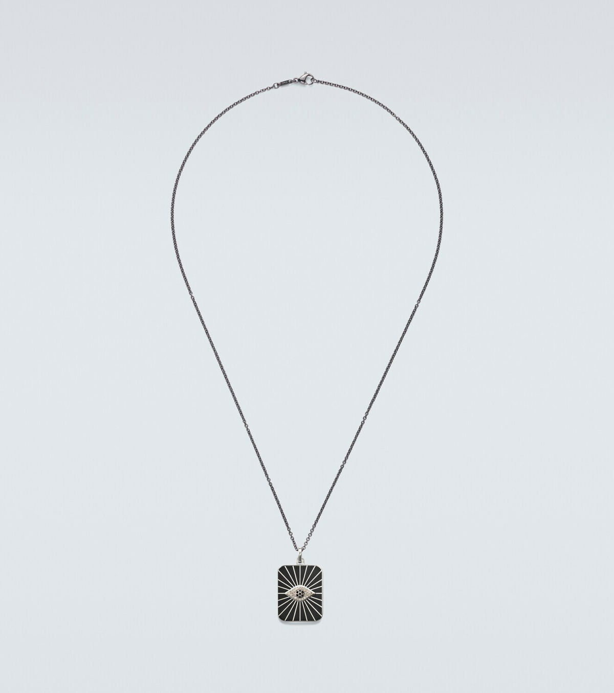 Ileana Makri Evil Eye sterling silver (925/1000) pendant necklace with diamonds