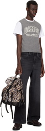 GANNI Black & Beige Leopard Tech Backpack