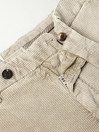Incotex - Straight-Leg Cotton-Blend Corduroy Trousers - Neutrals