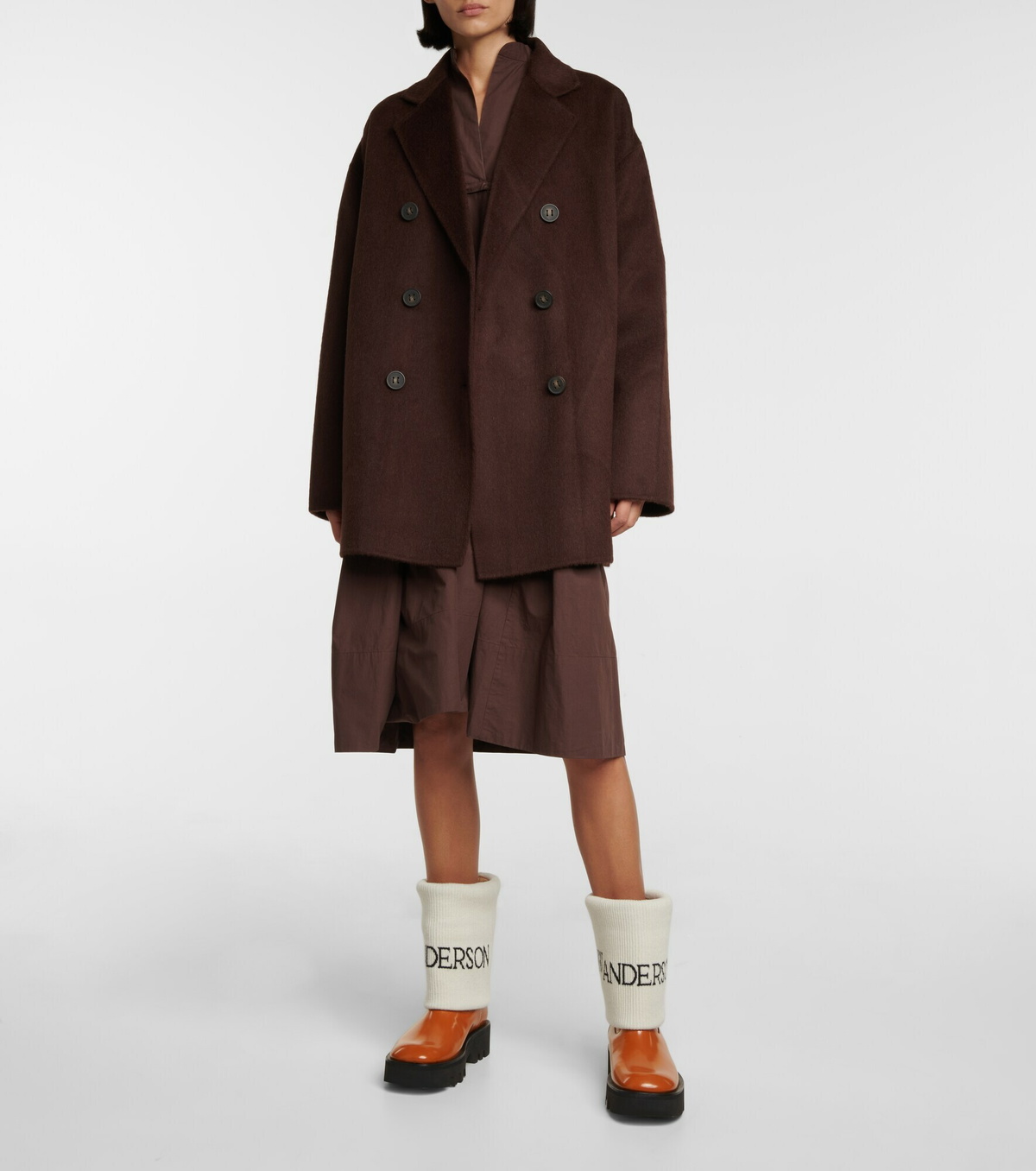 【JW Anderson】 Logo-intarsiaレザーブーツ JW Anderson - Logo-intarsia leather boots JW Anderson