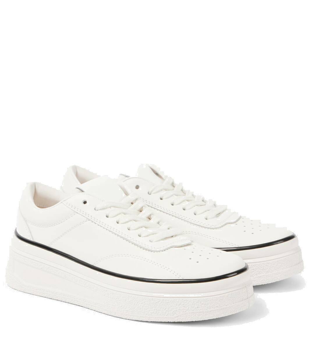 Jil Sander Blue Fabric Platform Sneakers
