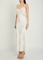 Loveshackfancy Annabeth Floral Satin Maxi Slip Dress Light Pink
