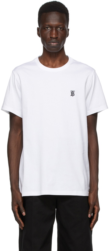 Photo: Burberry White TB Monogram New Parker T-Shirt