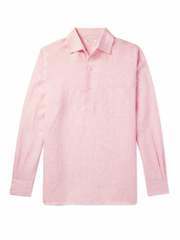 Photo: Loro Piana - André Striped Linen Shirt - Pink
