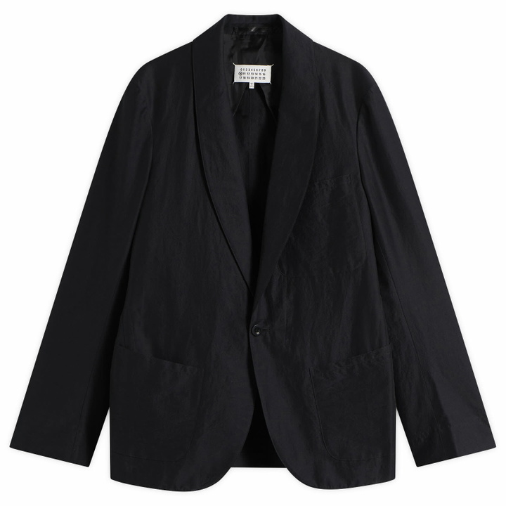 Photo: Maison Margiela Men's Double Pocket Blazer in Dark Blue