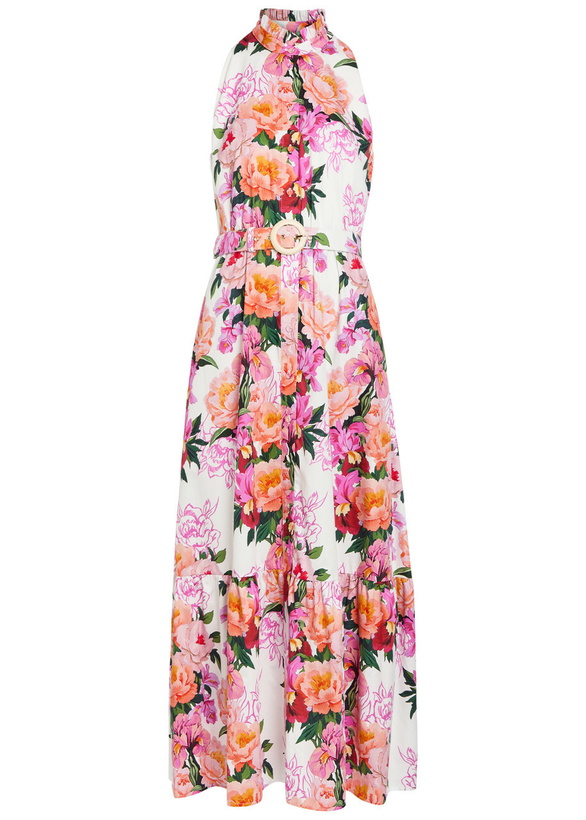 Photo: Borgo DE Nor Biba Floral-print Belted Cotton Maxi Dress Multicoloured