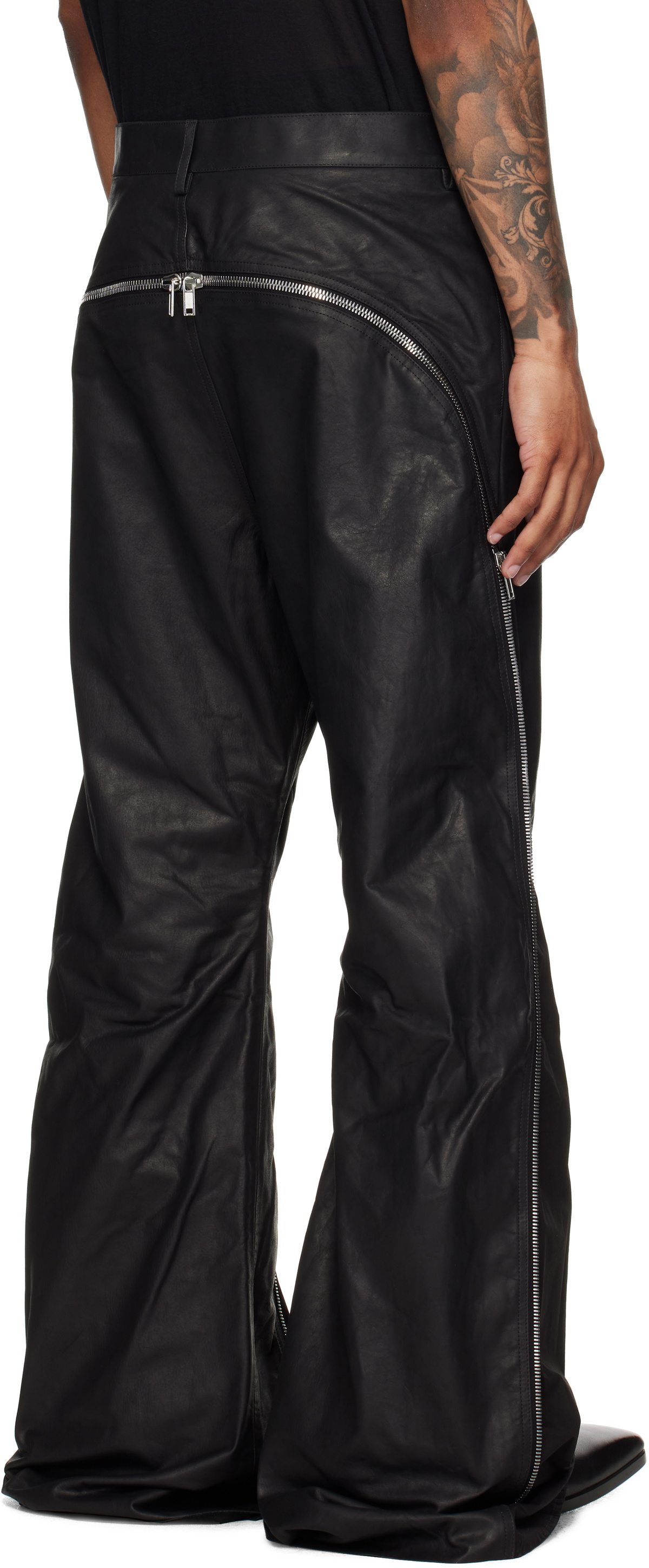 Rick Owens Black Concordians Bolan Banana Leather Pants Rick Owens