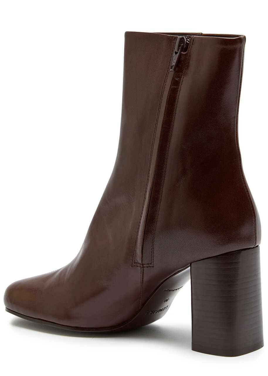Lemaire Anatomic 80 Leather Boots Burgundy