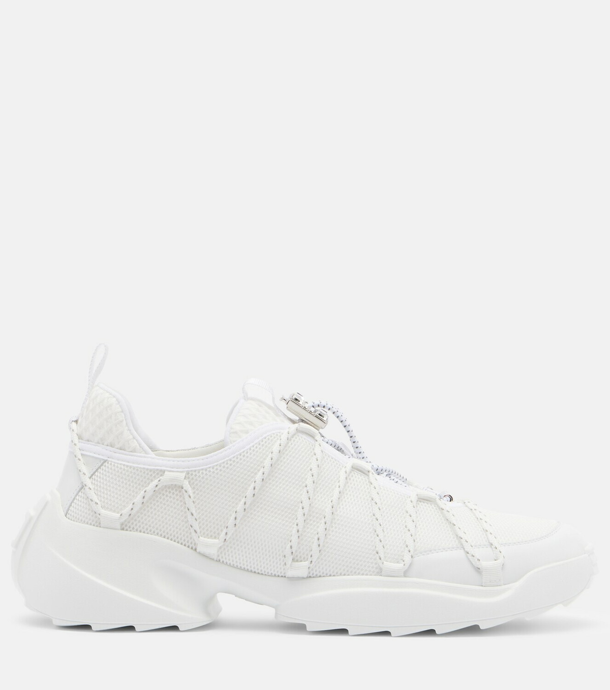 Roger Vivier Viv' Zag leather-trimmed mesh sneakers
