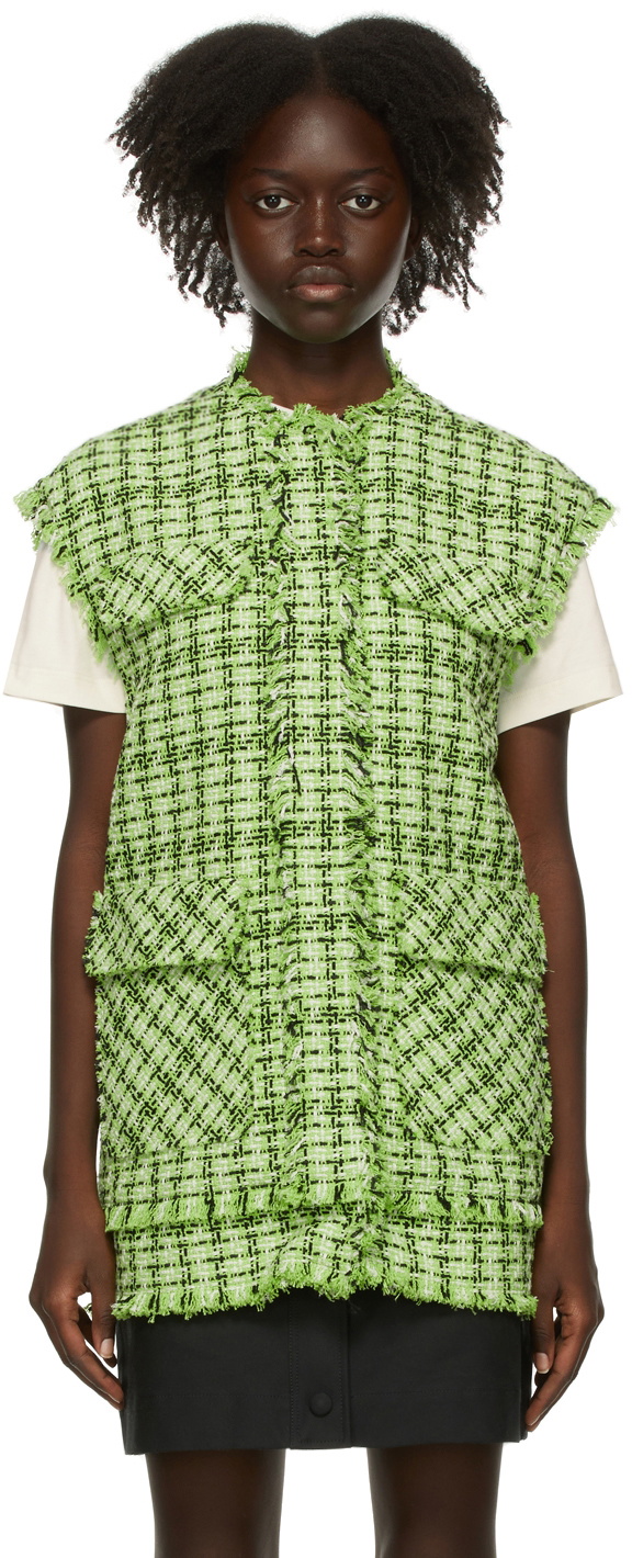 MSGM Green Tweed Vest MSGM