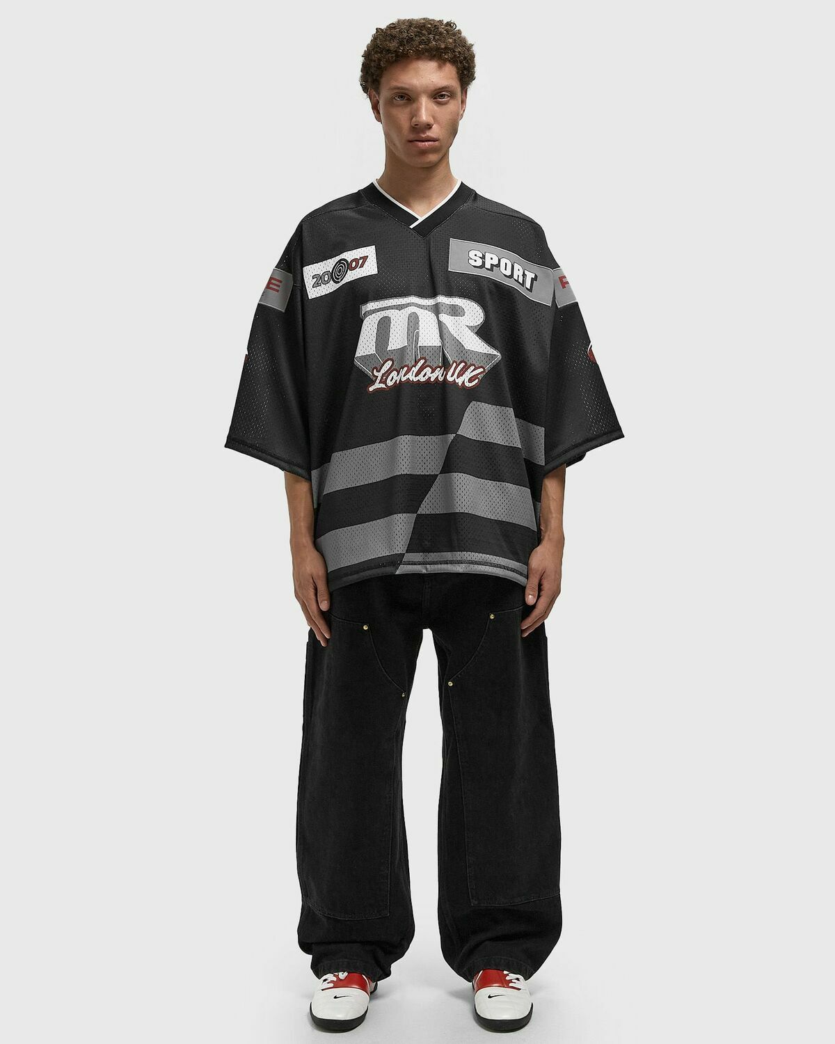 Martine Rose OVERSIZED HOCKEY TOP Black Mens Jersey
