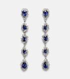Suzanne Kalan 18kt white gold drop earrings with sapphires and diamonds
