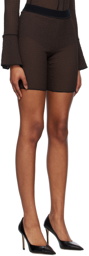 Yuzefi Brown Underlay Shorts