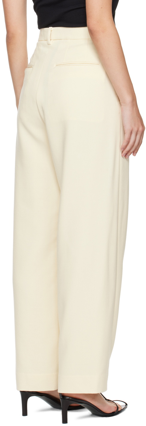 AURALEE Off-White Tense Wool Double Cloth Trousers Auralee