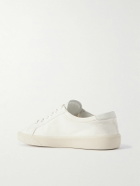 CELINE - Leather-Trimmed Logo-Embroidered Canvas Sneakers - White