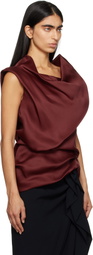 KHAITE Red Luola Top