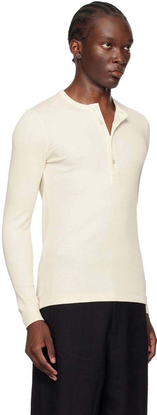 【TOM FORD】henley T-shirt ホワイト Jersey Henley shirt in white - Tom Ford | Mytheresa