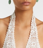 Nili Lotan Eddie crochet halterneck cotton maxi dress