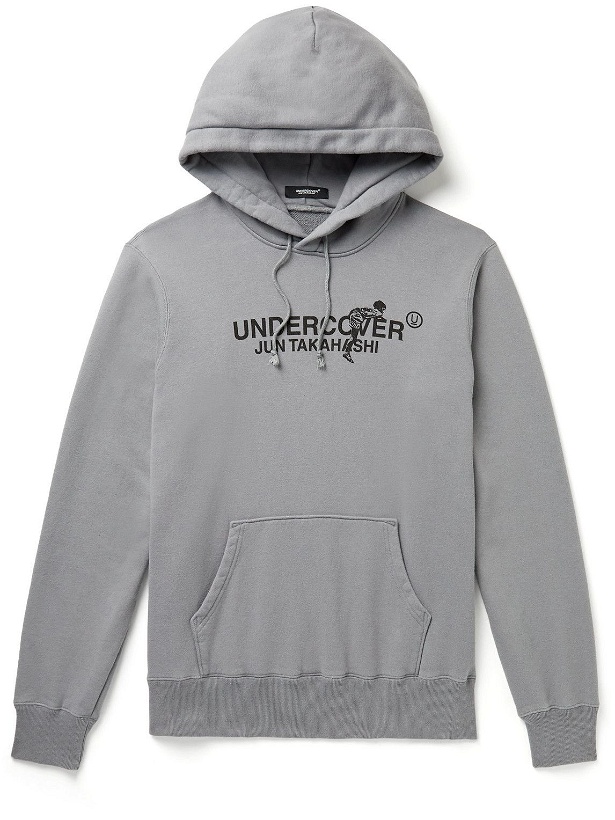 Photo: Undercover - Logo-Print Cotton-Jersey Hoodie - Gray