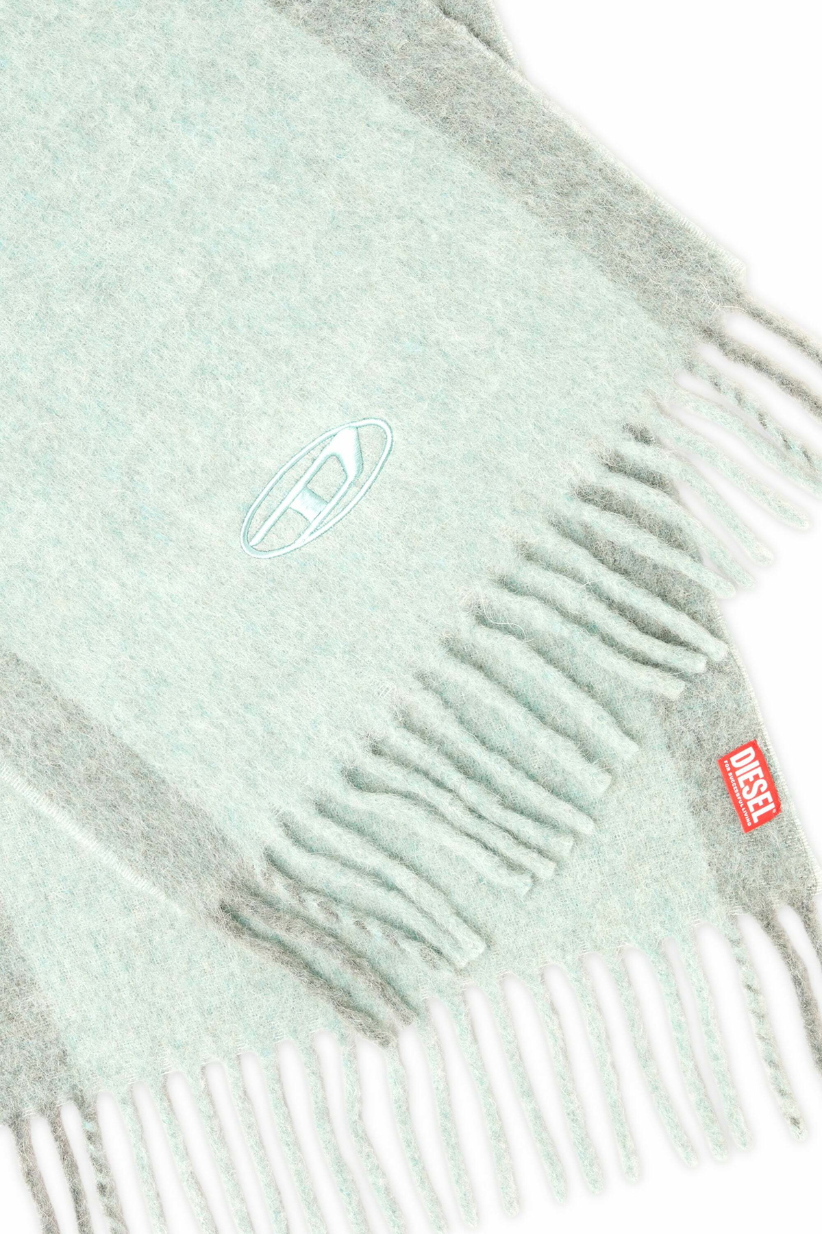 Diesel Wool-blend scarf with contrast stripes - Scarf Mens in Green