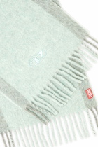 Diesel Wool-blend scarf with contrast stripes - Scarf Mens in Green