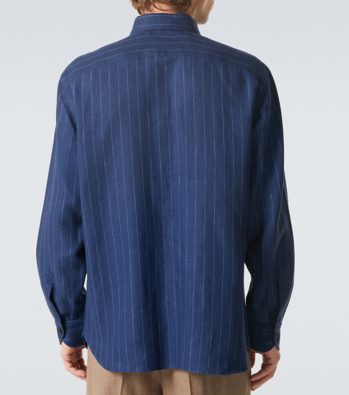 Rubinacci Striped linen and wool shirt