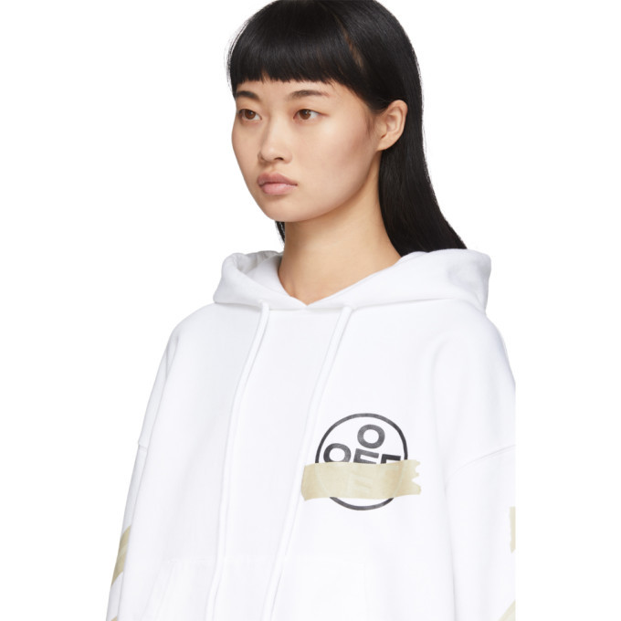 Off-White White Tape Arrows Over Hoodie Off-White
