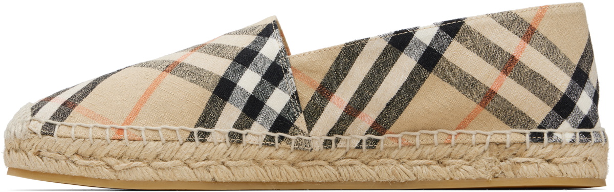Burberry Beige Check Mews Espadrilles