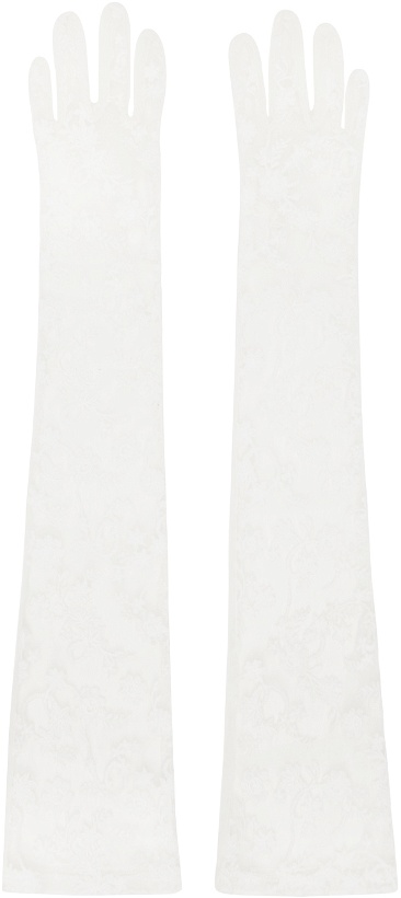 Photo: Anna Sui SSENSE Exclusive White Floral Gloves