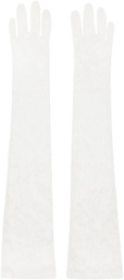 Anna Sui SSENSE Exclusive White Floral Gloves