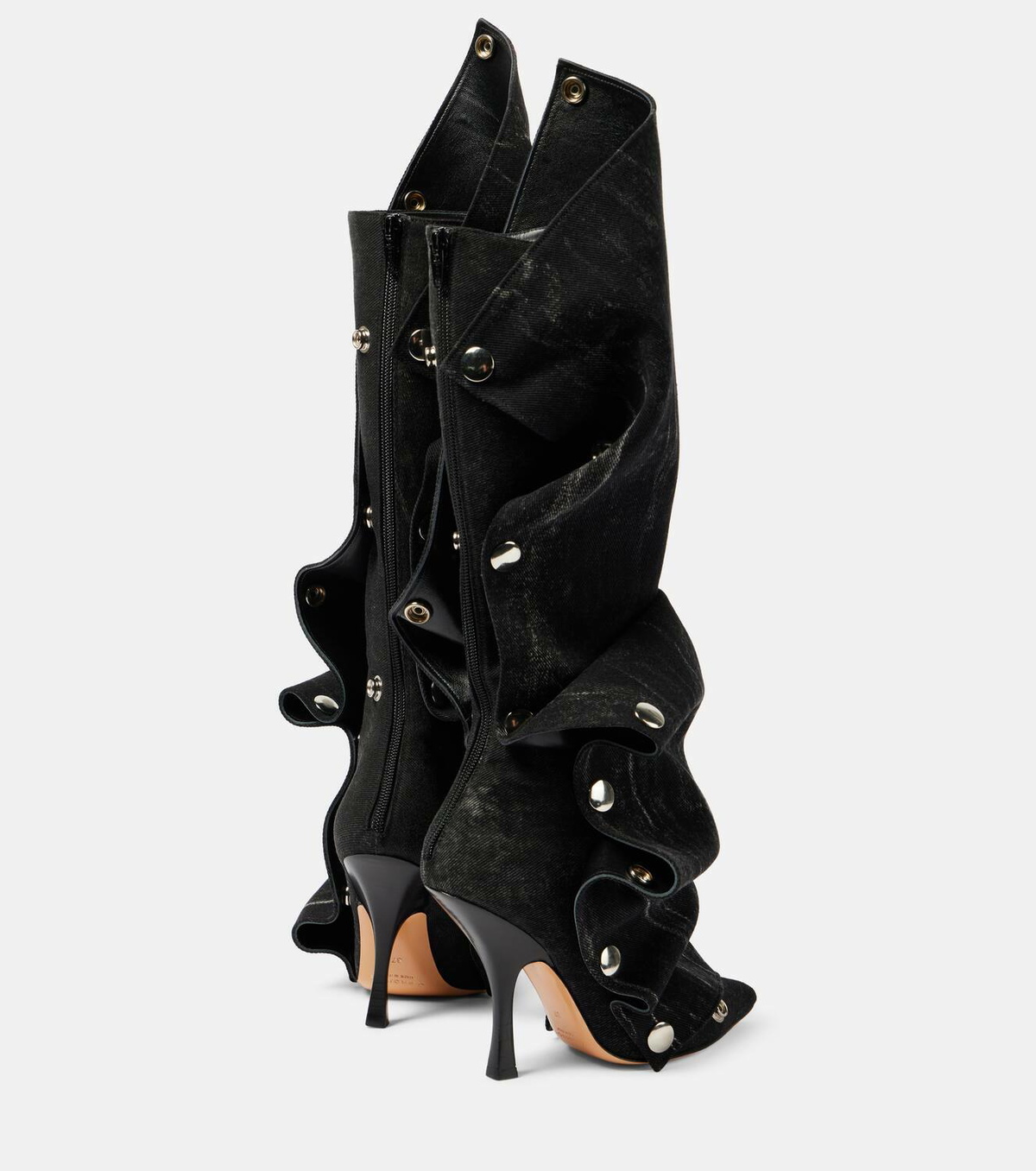 Y/Project Snap denim knee-high boots