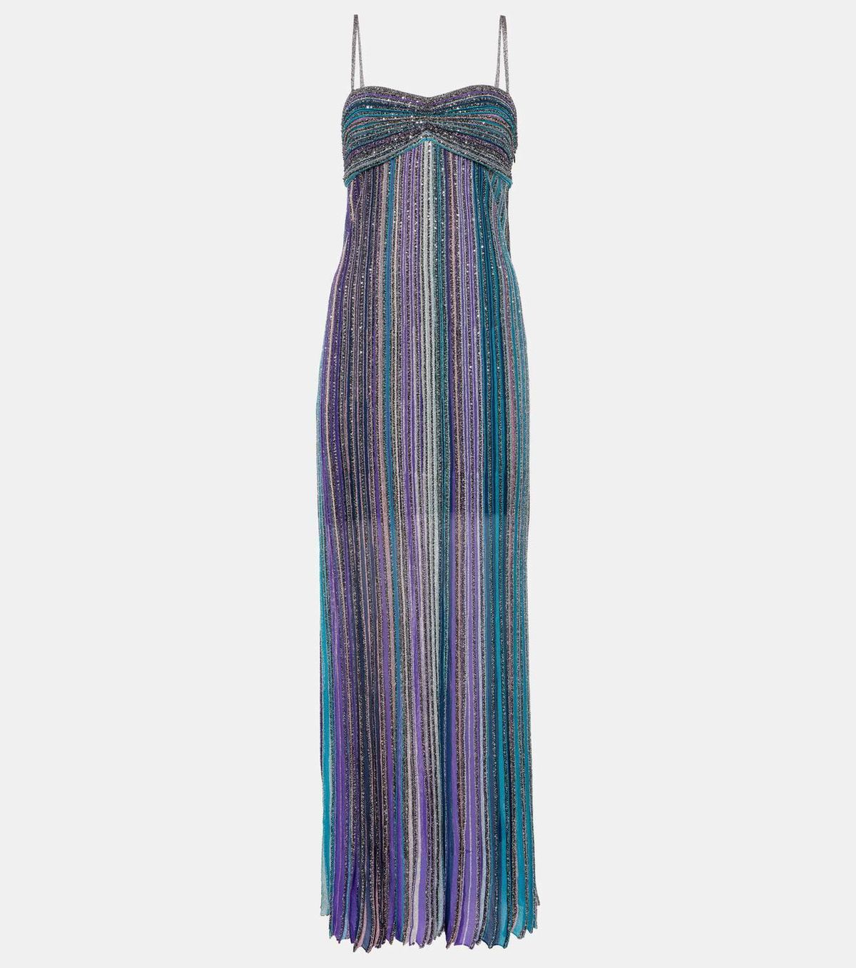 Missoni Striped lamé maxi dress