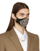 Balmain Black & Off-White Logo Face Mask