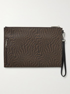 Fendi - Logo-Print Textured-Leather Pouch