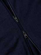 Incotex - Virgin Wool Zip-Up Cardigan - Blue