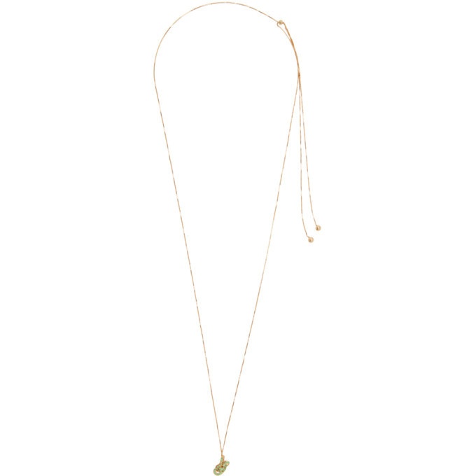 Photo: Bottega Veneta Gold and Green Pendant Necklace