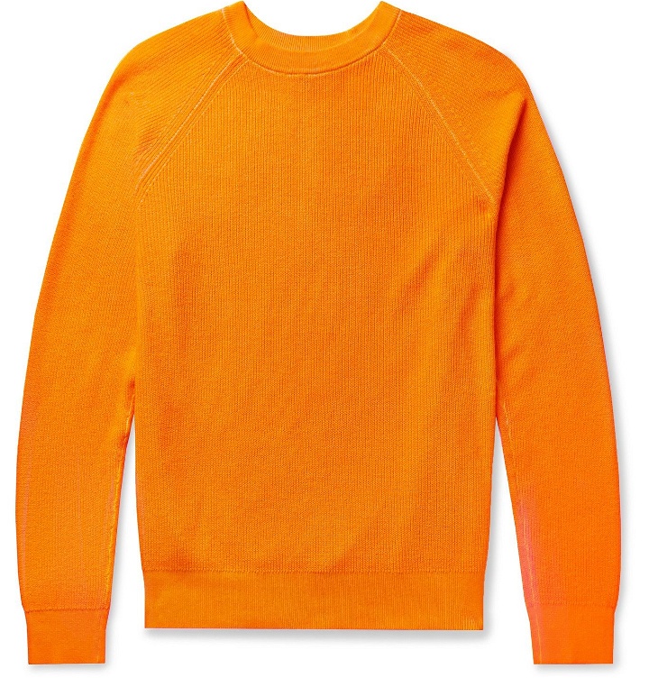 Photo: Club Monaco - Garment-Dyed Ribbed Cotton Sweater - Orange