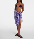 Eres Weather printed cotton beach cover-up