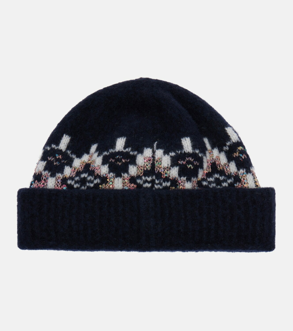 Loewe Fair Isle sequined wool-blend beanie