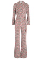 Diane Von Furstenberg Michele Printed Stretch-jersey Jumpsuit Red