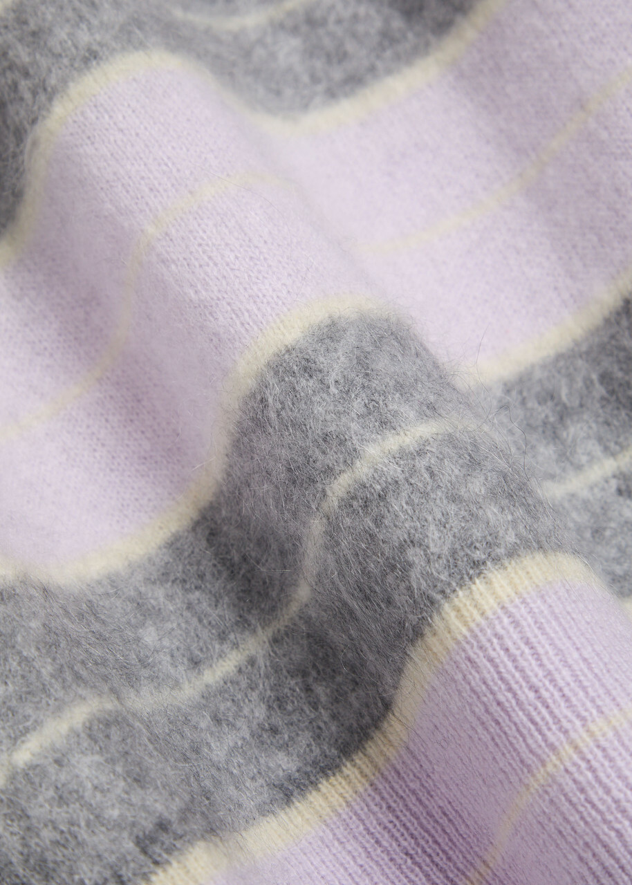 Guest In Residence Grizzly Striped Cashmere Jumper Purple