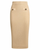 Balmain Womens Midi skirt in Beige