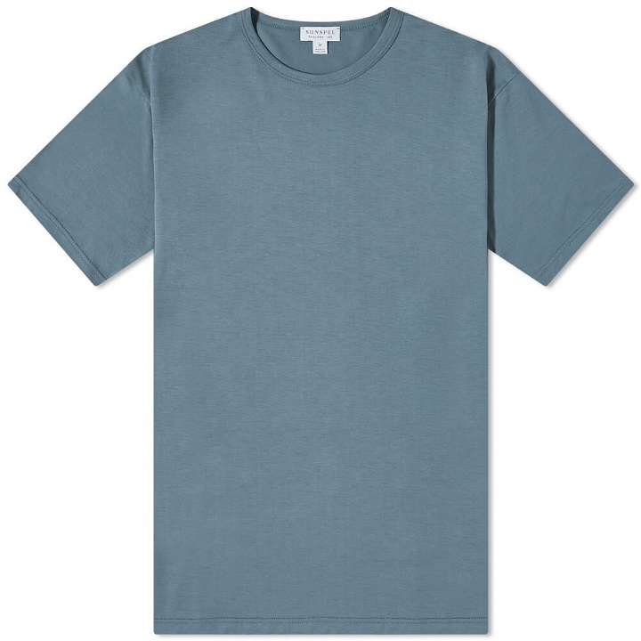 Photo: Sunspel Men's Classic Crew Neck T-Shirt in Blue Slate